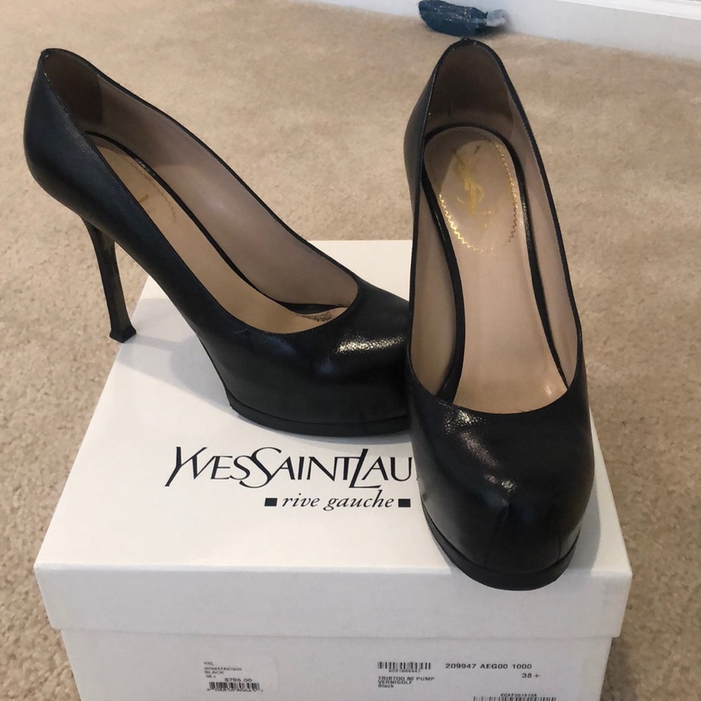 YSL Tribtoo 80 Pump Vernigolf Black 38+